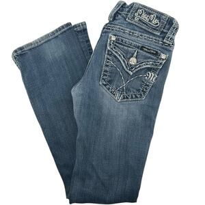 Vintage y2k Women's Low Rise Miss Me Blue Denim Bootcut Jeans Sz 25 JP4896EC-6R